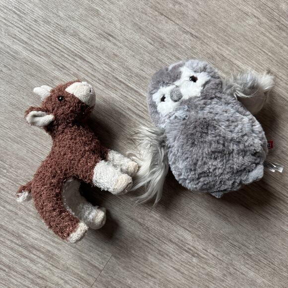 Douglas Cuddle Toys Owl Plush & Baby Goat Antelope Stuffed Animal 6" - Picture 1 of 6